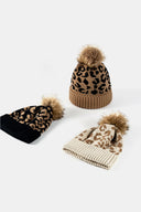 Leopard Pom-Pom Cuffed Beanie-Rae Collective, Women's Online Fashion Boutique Located in Phoenix, Arizona (Scottsdale Area)