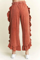 MineralWash fun Side Ruffle Croppped pants HP5796-Krush Kandy, Women's Online Fashion Boutique Located in Phoenix, Arizona (Scottsdale Area)