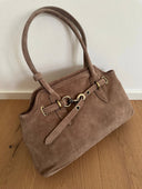 Sienna Taupe Suede Shoulder Bag
