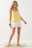Contrast Twisted Strap High Low Bubble Top