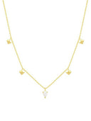 Krush Opal Geometric Dainty Necklace-Necklaces-Krush Kandy, Women's Online Fashion Boutique Located in Phoenix, Arizona (Scottsdale Area)