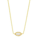 White Opal Geometric Minimalist Necklace-Necklaces-Krush Kandy, Women's Online Fashion Boutique Located in Phoenix, Arizona (Scottsdale Area)