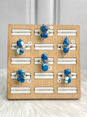 Indigo Blue Dahlia Slab 2 Stone Mixed Rings Bag 22