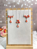 Desert Coral Dahlia Chain Mixed Bag Necklace