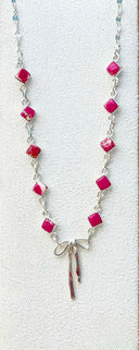 Desert Jasper & Bow Necklace-Necklaces-Krush Kandy, Women's Online Fashion Boutique Located in Phoenix, Arizona (Scottsdale Area)