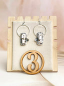 Sterling Flower Bar Stone Hoops-Earrings-Krush Kandy, Women's Online Fashion Boutique Located in Phoenix, Arizona (Scottsdale Area)