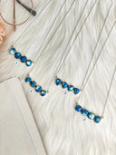 Indigo Blue Dahlia Bar Necklace Bag 26