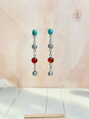 Amber, Turquoise & Crystal Boho Earrings-Earrings-Krush Kandy, Women's Online Fashion Boutique Located in Phoenix, Arizona (Scottsdale Area)