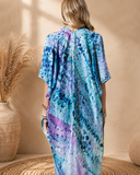 Abstract Print Silky Feel Kimono