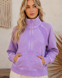 Acid Wash Half Zip Pullover