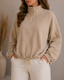 Aurielle Soft Sculpt Zip Pullover