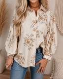Autumn Bloom Satin Blouse