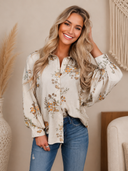 Autumn Bloom Satin Blouse