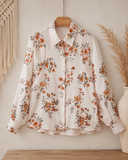 Autumn Bloom Satin Blouse