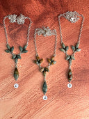 Desert Sage Jasper Petal Drop Necklace