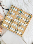 Turquoise, Crystal & Wild Horse Long Dangle Studs Bag 9