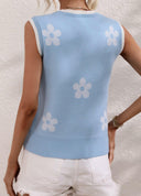 Daisy Bloom V Neck Tank Vest-Vests-Krush Kandy, Women's Online Fashion Boutique Located in Phoenix, Arizona (Scottsdale Area)