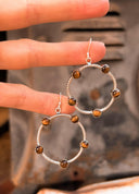 Twisted Rope Stone Hoop Earrings-Hoop Earrings-Krush Kandy, Women's Online Fashion Boutique Located in Phoenix, Arizona (Scottsdale Area)