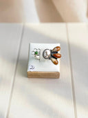 Deer Fawn & Angel Dahlia Honeycomb Ring