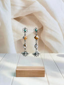 Angel Dahlia Honeycomb & Bees Drop Earrings