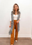 Long Sleeveless Notched Collar Sweater Vest-Vests-Rae Collective, Women's Online Fashion Boutique Located in Phoenix, Arizona (Scottsdale Area)