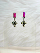 Dalmation Jasper & Mimosa Opal Mixed Bag Cluster Earrings