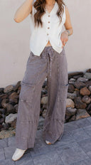 Seaside Breeze Mineral Wash Wide Leg Cropped Pants-Bottoms-Krush Kandy, Women's Online Fashion Boutique Located in Phoenix, Arizona (Scottsdale Area)