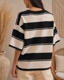 Charming Stripe Half Sleeve Top