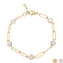 Stone Paperclip Chain Bracelet