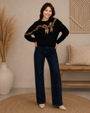 Black Sequin Bow Holiday Sweater