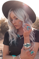 Take Me To The Festival Sterling Silver & Stone Cuff-Cuffs-Rae Collective, Women's Online Fashion Boutique Located in Phoenix, Arizona (Scottsdale Area)