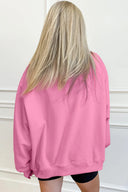 Oversize Blessed Embroidered Mock Neck Sweatshirt