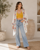 Blooming Anemone Embroidered Kimono