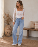 Blossom Grace Square Neck Top