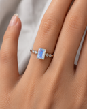 Blue Moon Rectangle Opal Ring