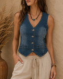 Blue Jean Baby V-Neck Denim Vest