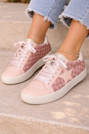 Alex - Star Lace-up Checkered Sneakers With Gold Contrast