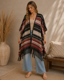 Bohemian Cow Skull Serape Ruana