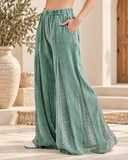 Boho Breeze Lace Flare Pants