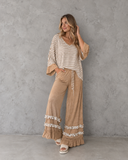 Willow Whimsy Stripe Ruffle Pant Set