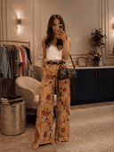 Boho Floral Wide Leg Pants
