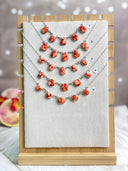 Desert Coral Dahlia Chain Mixed Bag Necklace
