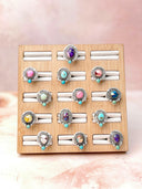 Stamped Sterling Silver Duo Stone Ring-Rings-Krush Kandy, Women's Online Fashion Boutique Located in Phoenix, Arizona (Scottsdale Area)