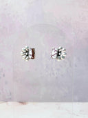 Boho Bar Studs with Delicate Half Daisy Accents-Earrings-Krush Kandy, Women's Online Fashion Boutique Located in Phoenix, Arizona (Scottsdale Area)