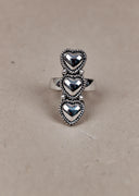 Tri-Heart Sterling Silver Ring-Crawler Rings-Rae Collective, Women's Online Fashion Boutique Located in Phoenix, Arizona (Scottsdale Area)