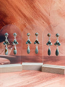 Desert Sage Jasper Square Drop Earrings