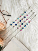 Indigo Blue Dahlia & Mimosa Opal Bracelet Bag 24
