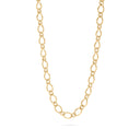 Hammered Oval Pendant Chain Necklace