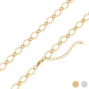 Hammered Oval Pendant Chain Necklace