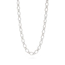 Hammered Oval Pendant Chain Necklace